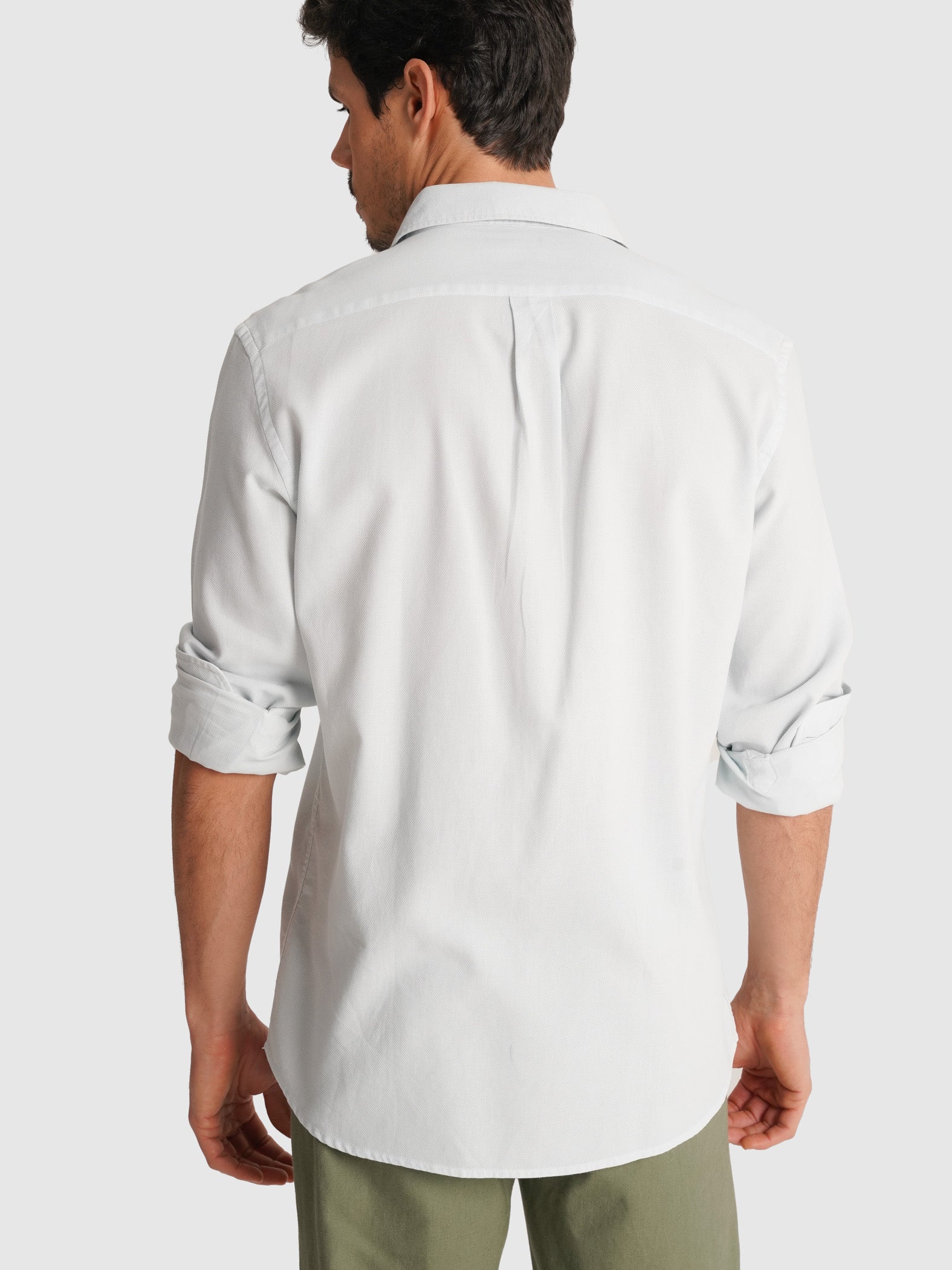 CAMISA MR DOBBY AZUL MANGA LARGA SASTRERÍA. AZUL