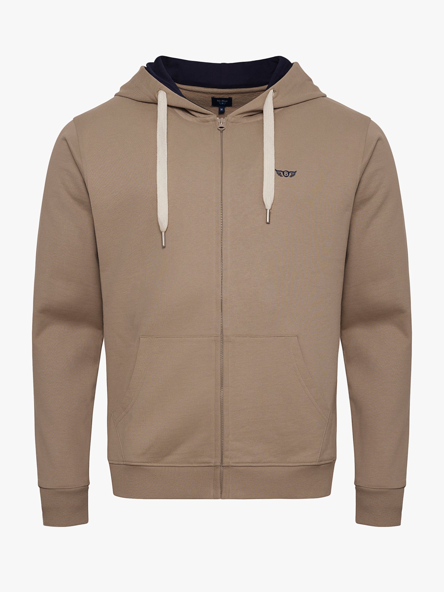 SUDADERA CON CAPUCHA REGULAR FIT BEIGE MR. AZUL