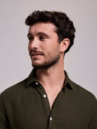 CAMISA LINO VERDE MANGA LARGA SASTRERÍA MARK BELLUCCI
