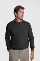 PULLOVER LÃ REGULAR FIT CINZENTO LISO MR. BLUE