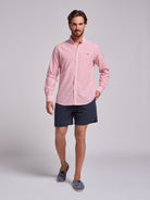 RED LINEN SHIRT LONG SLEEVE REGULAR FIT MR. BLUE