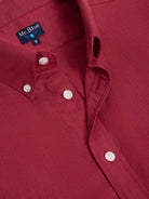 CAMISA LINO BURDEOS MANGA LARGA REGULAR FIT MR. AZUL
