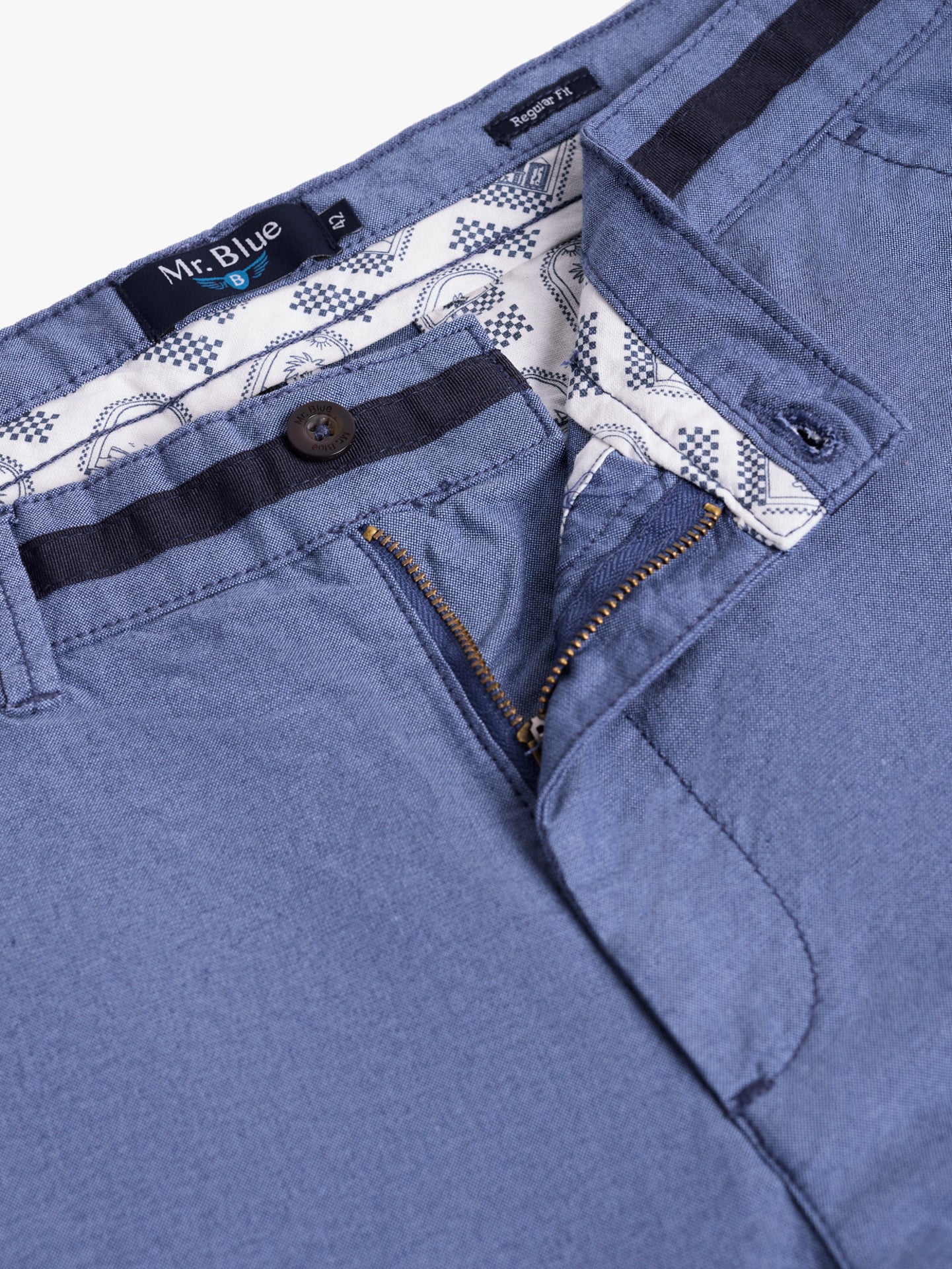 BERMUDA DE ALGODÓN AZUL REGULAR FIT MR. AZUL