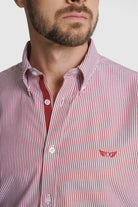 CAMISA ALGODÃO REGULAR FIT BORDEAUX RISCAS MR. BLUE