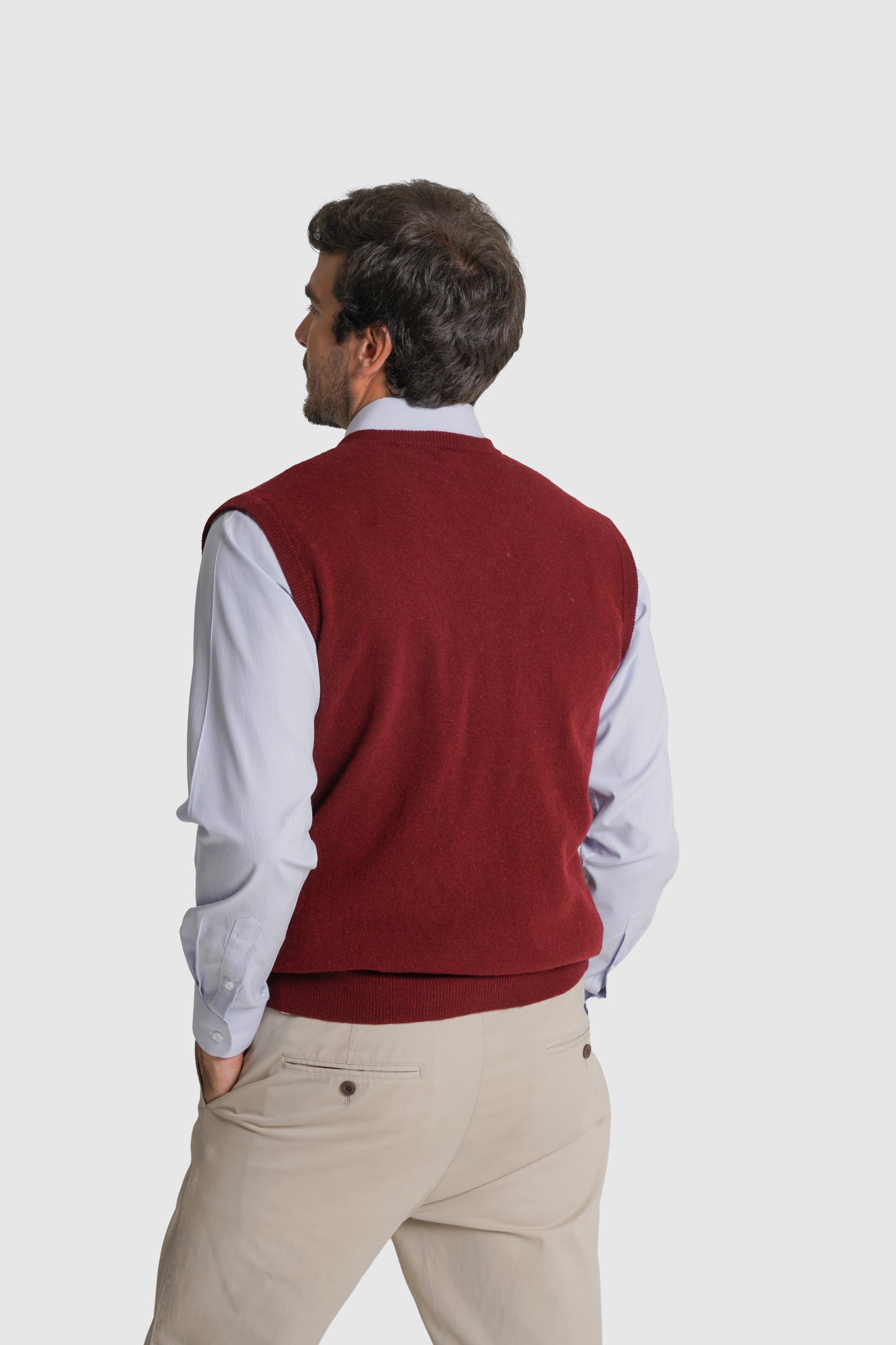 PULLOVER LÃ REGULAR FIT BORDEAUX LISO MR. BLUE