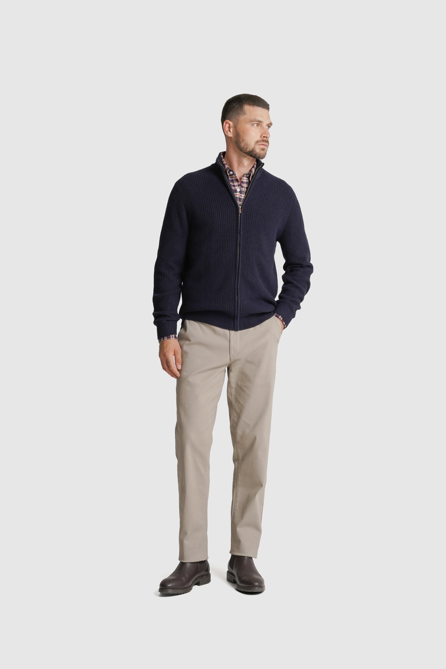 PULLOVER LÃ REGULAR FIT AZUL LISO MR. BLUE