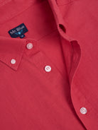 RED LINEN SHIRT SHORT SLEEVE REGULAR FIT MR. BLUE