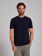 T-SHIRT ALGODÃO AZUL MANGA CURTA REGULAR FIT MR. BLUE