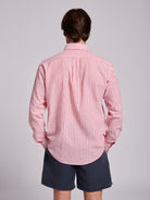 RED LINEN SHIRT LONG SLEEVE REGULAR FIT MR. BLUE