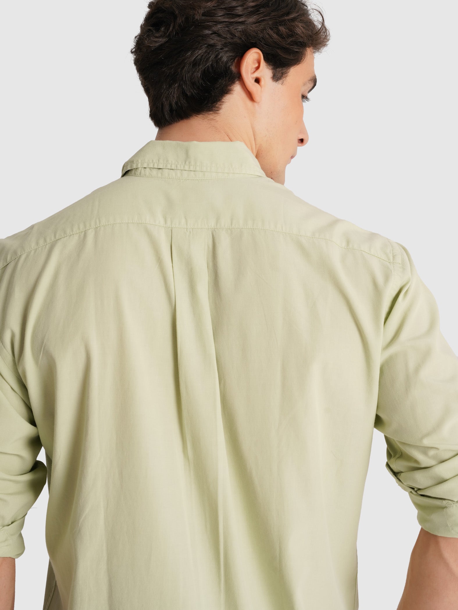 GREEN POPELINE SHIRT LONG SLEEVE REGULAR FIT MR. BLUE