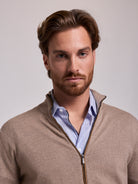 BEIGE COTTON PULLOVER LONG SLEEVE REGULAR FIT MR. BLUE