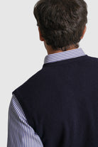 PULLOVER LÃ REGULAR FIT AZUL LISO MR. BLUE
