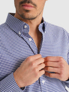 BLUE LONG SLEEVE REGULAR FIT MR SHIRT. BLUE