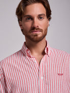 RED LINEN SHIRT LONG SLEEVE REGULAR FIT MR. BLUE