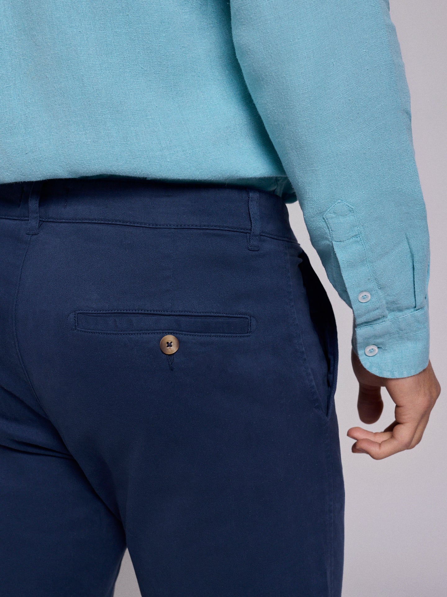 CALÇAS ALGODÃO AZUIS REGULAR FIT MARK BELLUCCI