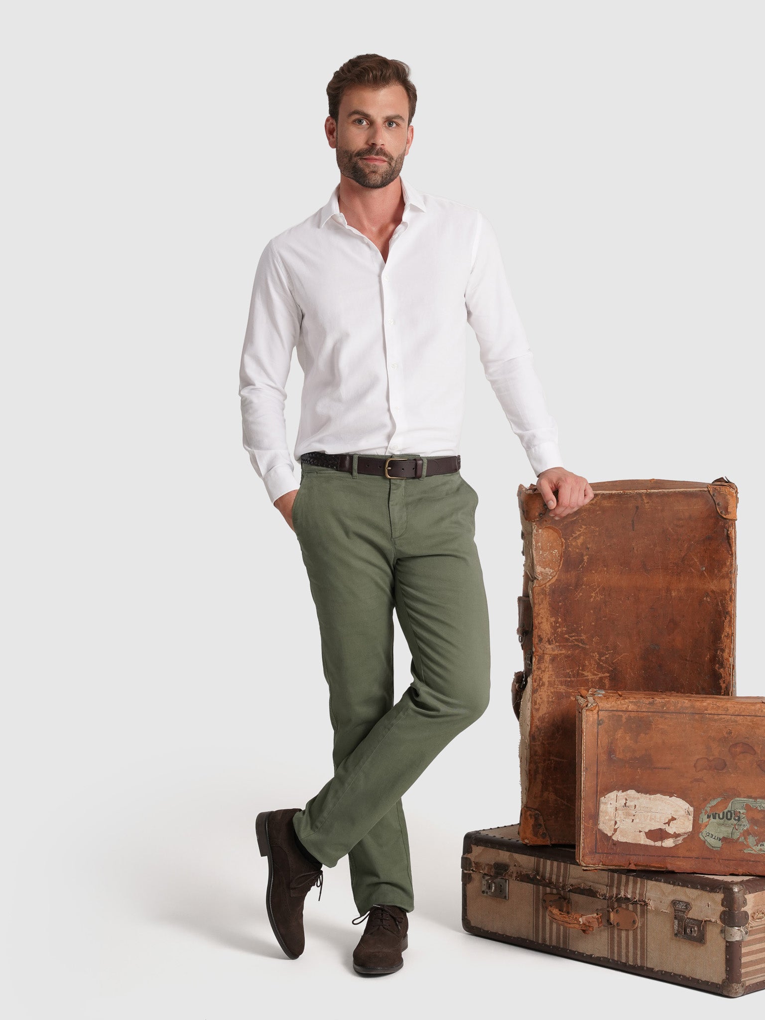 PANTALÓN REGULAR FIT VERDE MARK BELLUCCI