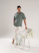GREEN SHIRT SHORT SLEEVE REGULAR FIT MR. BLUE