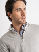 JERSEY DE ALGODÓN GRIS MANGA LARGA AJUSTE REGULAR MR. AZUL