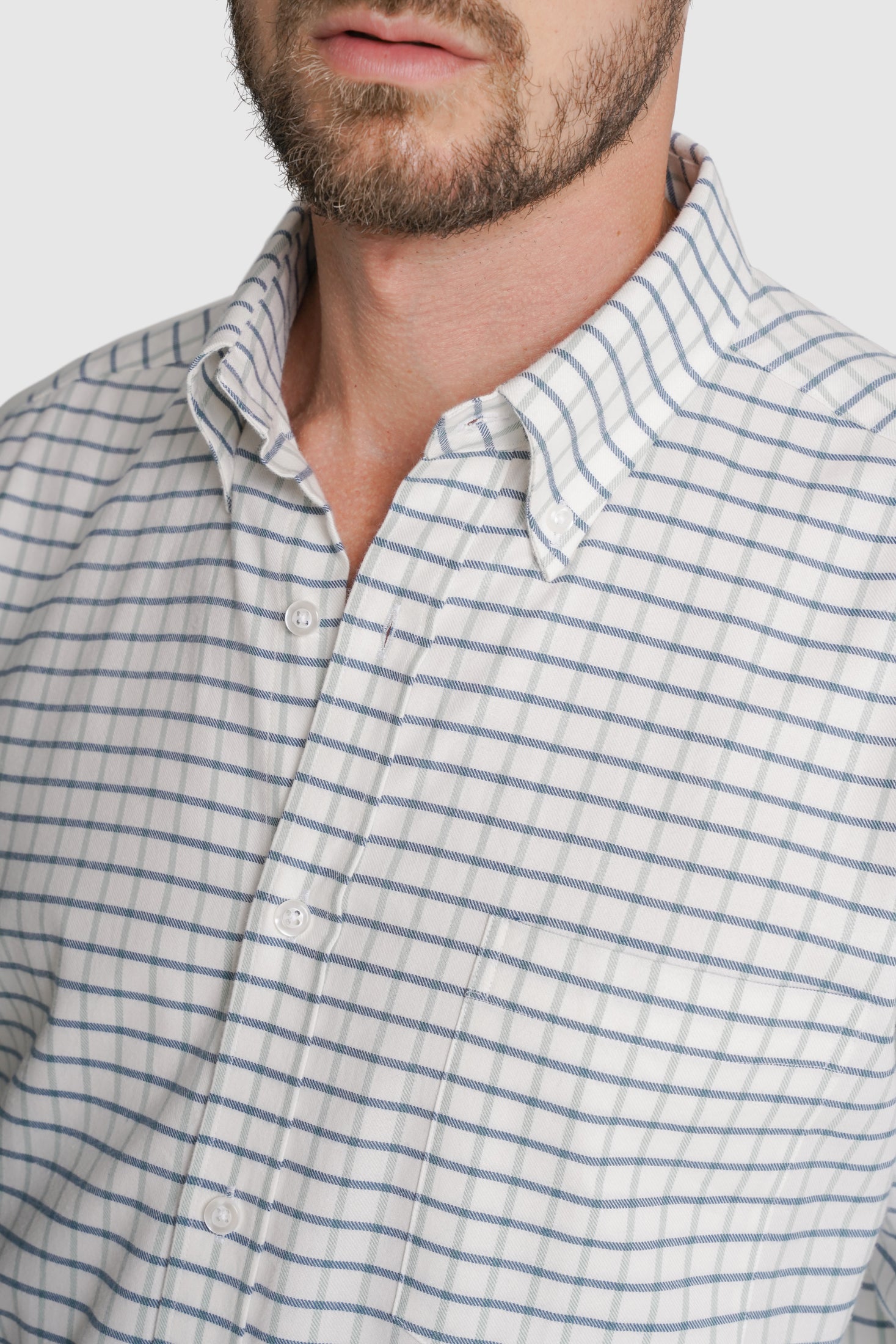 CAMISA FLANELA REGULAR FIT AZUL QUADRADA MR. BLUE
