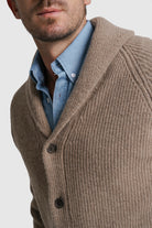CARDIGAN LÃ REGULAR FIT BEGE LISO MR. BLUE