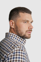 CAMISA FLANELA REGULAR FIT CASTANHA QUADRADA MR. BLUE