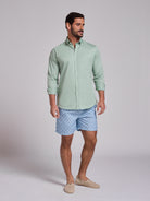 CAMISA ALGODÃO VERDE MANGA COMPRIDA REGULAR FIT MR. BLUE