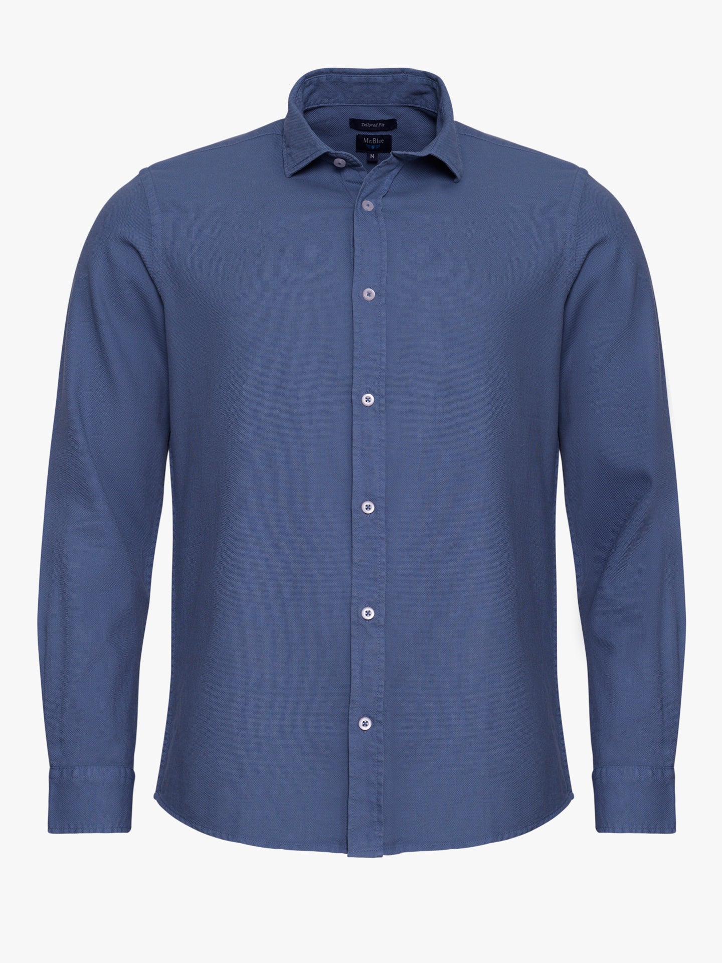 TAILORED FIT MR. BLUE COTTON SHIRT. BLUE