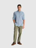 CAMISA AZUL MANGA COMPRIDA REGULAR FIT MR. BLUE