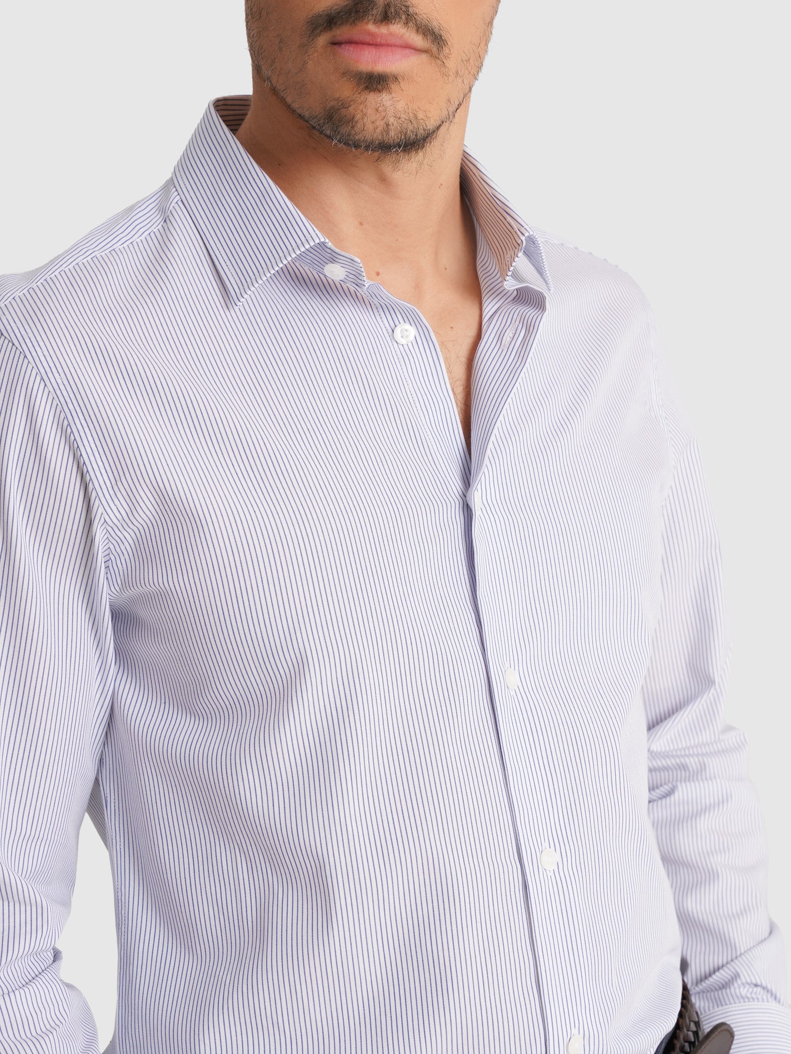 CAMISA OXFORD AZUL MANGA LARGA SLIM FIT MR. AZUL