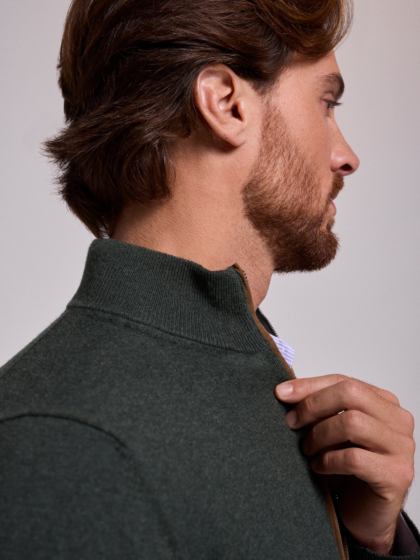 GREEN COTTON PULLOVER LONG SLEEVE REGULAR FIT MR. BLUE