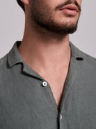 CAMISA LINO VERDE MANGA CORTA REGULAR FIT MARK BELLUCCI