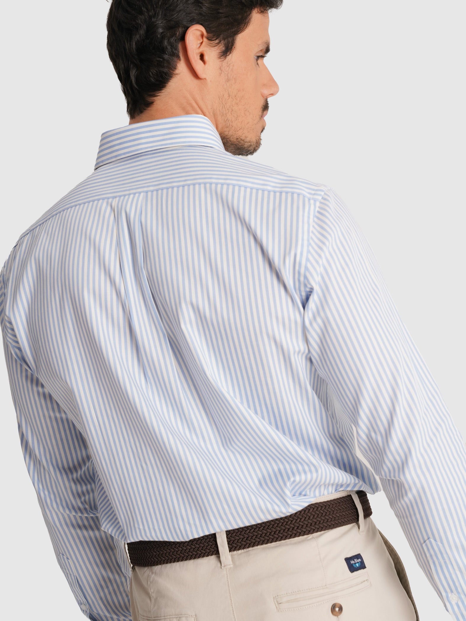 CAMISA SARGA AZUL MANGA LARGA REGULAR FIT MR. AZUL