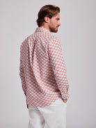 CAMISA LINHO ROSA MANGA COMPRIDA REGULAR FIT MR. BLUE