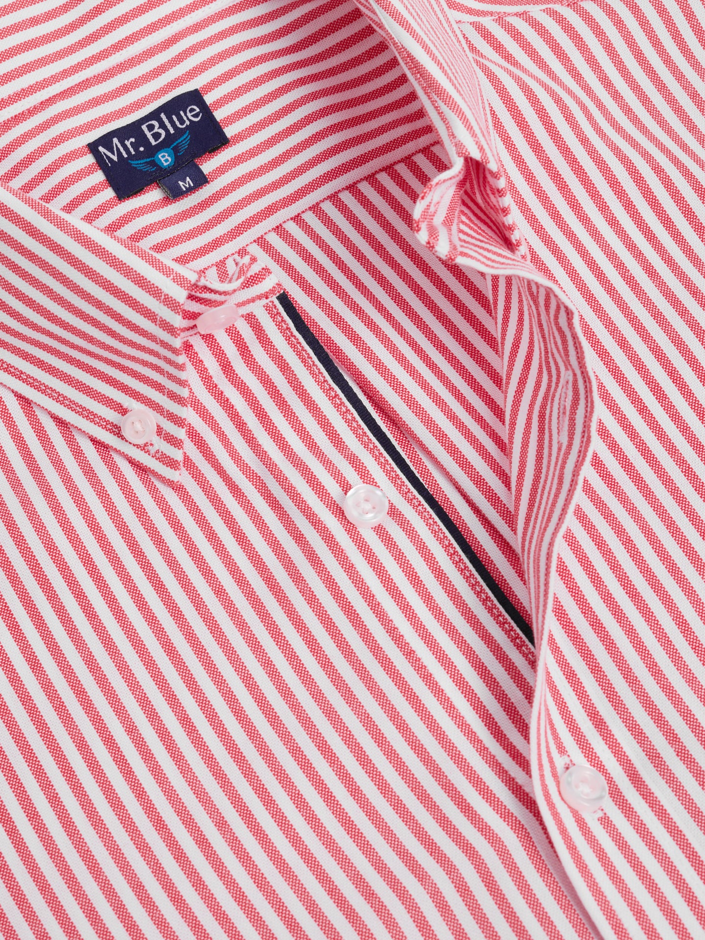 CAMISA ALGODÓN ROJA MANGA LARGA REGULAR FIT MR. AZUL