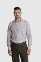 CAMISA ALGODÃO REGULAR FIT VERDE RISCAS MR. BLUE