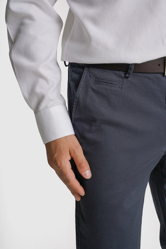CALÇAS ALGODÃO SLIM FIT AZUIS LISAS MR. BLUE