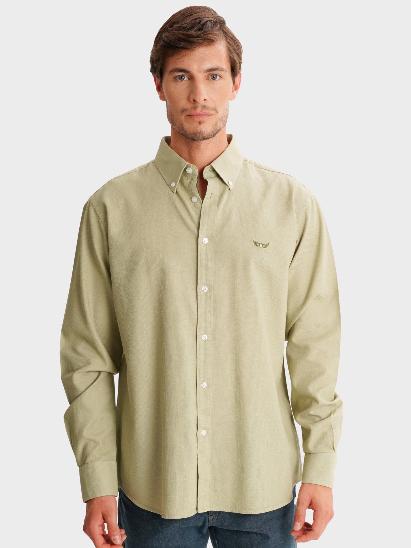 GREEN REGULAR FIT MR SHIRT. BLUE