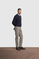 PULLOVER LÃ MERINO REGULAR FIT AZUL LISO MARK BELLUCCI