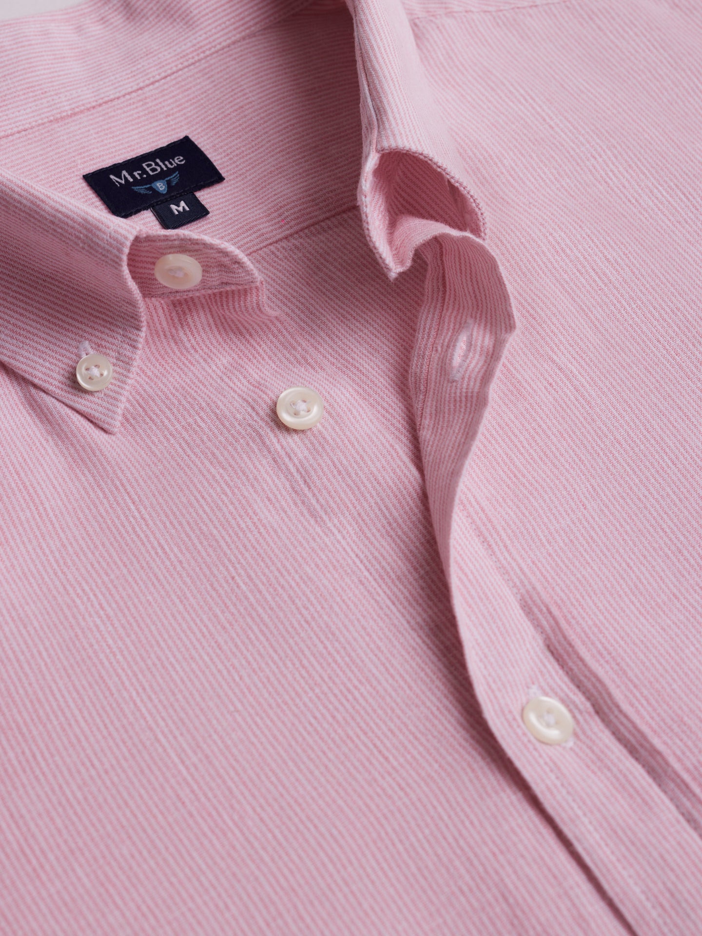 Camisa Regular Fit Linho Rosa Mr. Blue