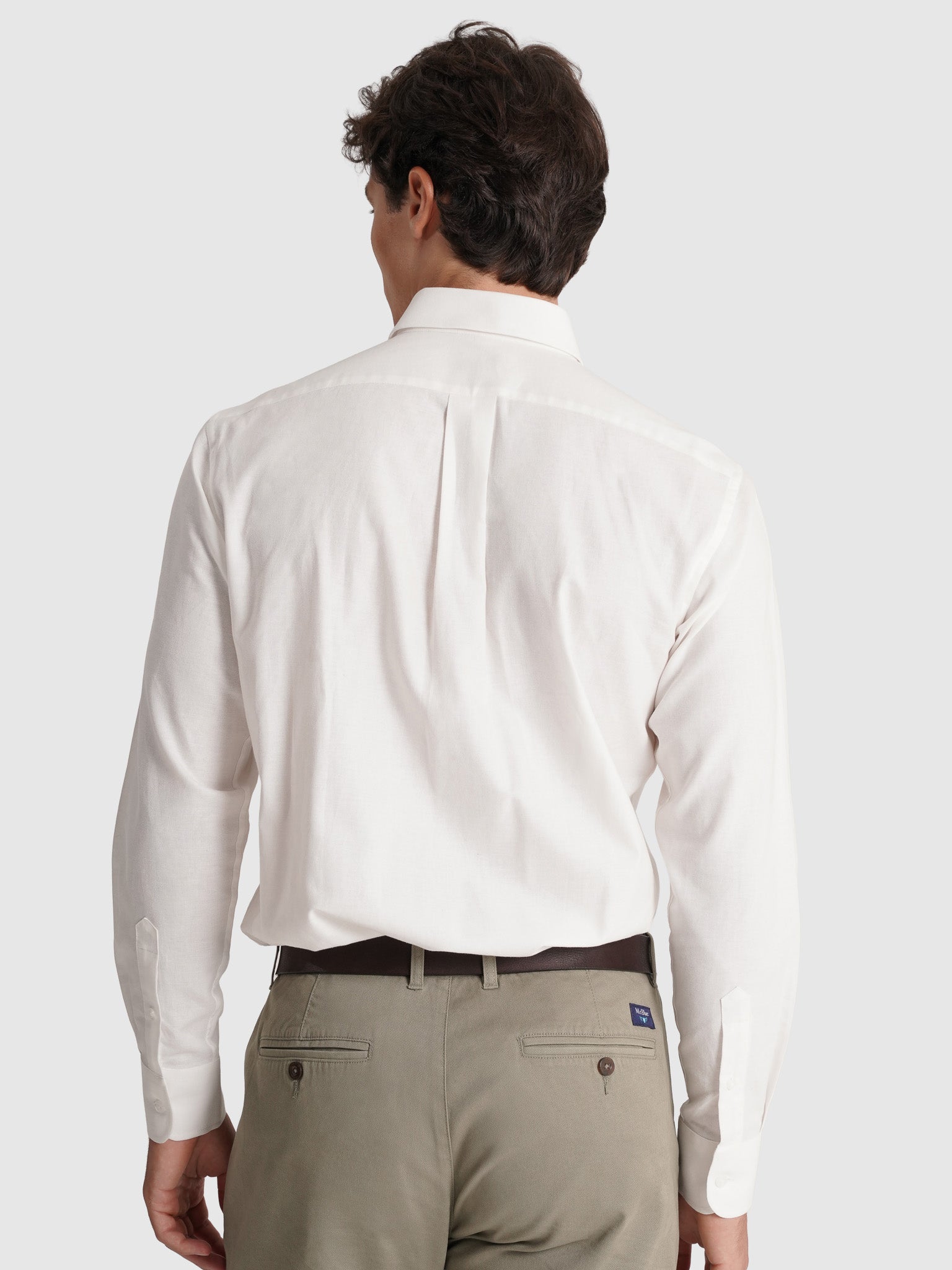 CAMISA ALGODÃO REGULAR FIT BRANCA LISA MR. BLUE