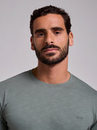 GREEN COTTON T-SHIRT SHORT SLEEVE REGULAR FIT MR. BLUE