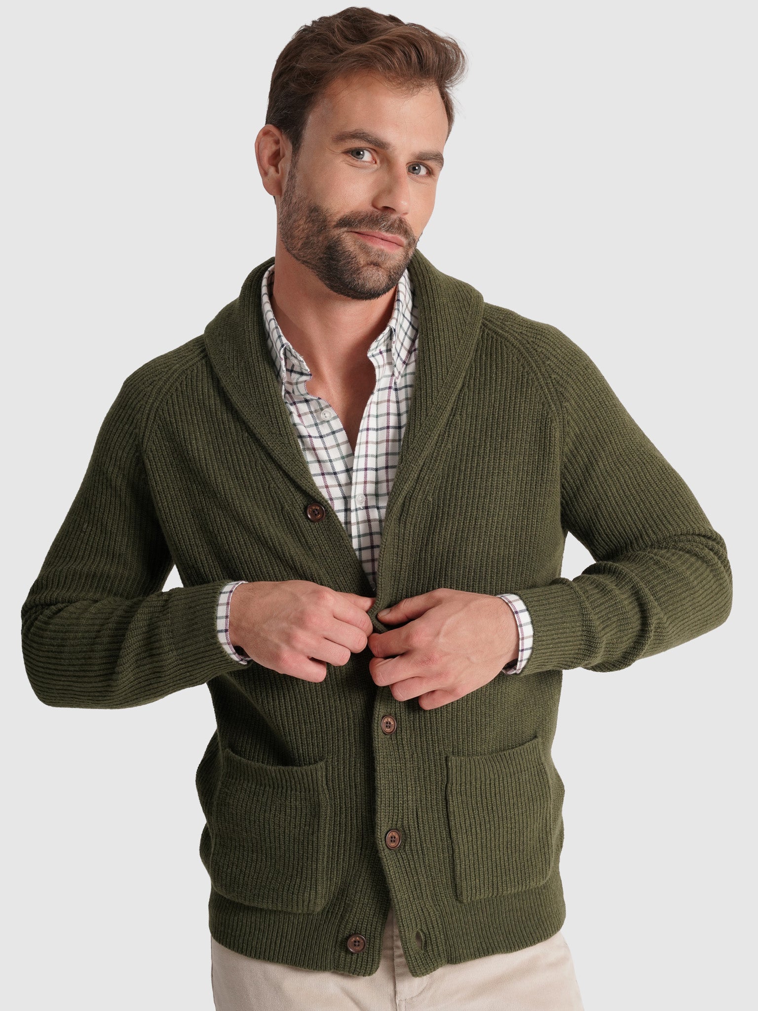 GREEN WOOL PULLOVER LONG SLEEVE REGULAR FIT MR. BLUE