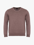 JERSEY DE CASHMERE MARRÓN CON CODERAS MR REGULAR FIT. AZUL
