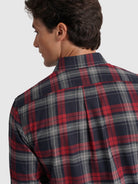 CAMISA FLANELA AZUL MANGA COMPRIDA REGULAR FIT MR. BLUE