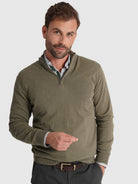 GREEN CASHMERE PULLOVER LONG SLEEVE REGULAR FIT MR. BLUE