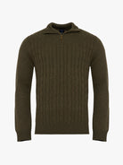 GREEN WOOL PULLOVER WITH REGULAR FIT MR ELBOW PADS. BLUE