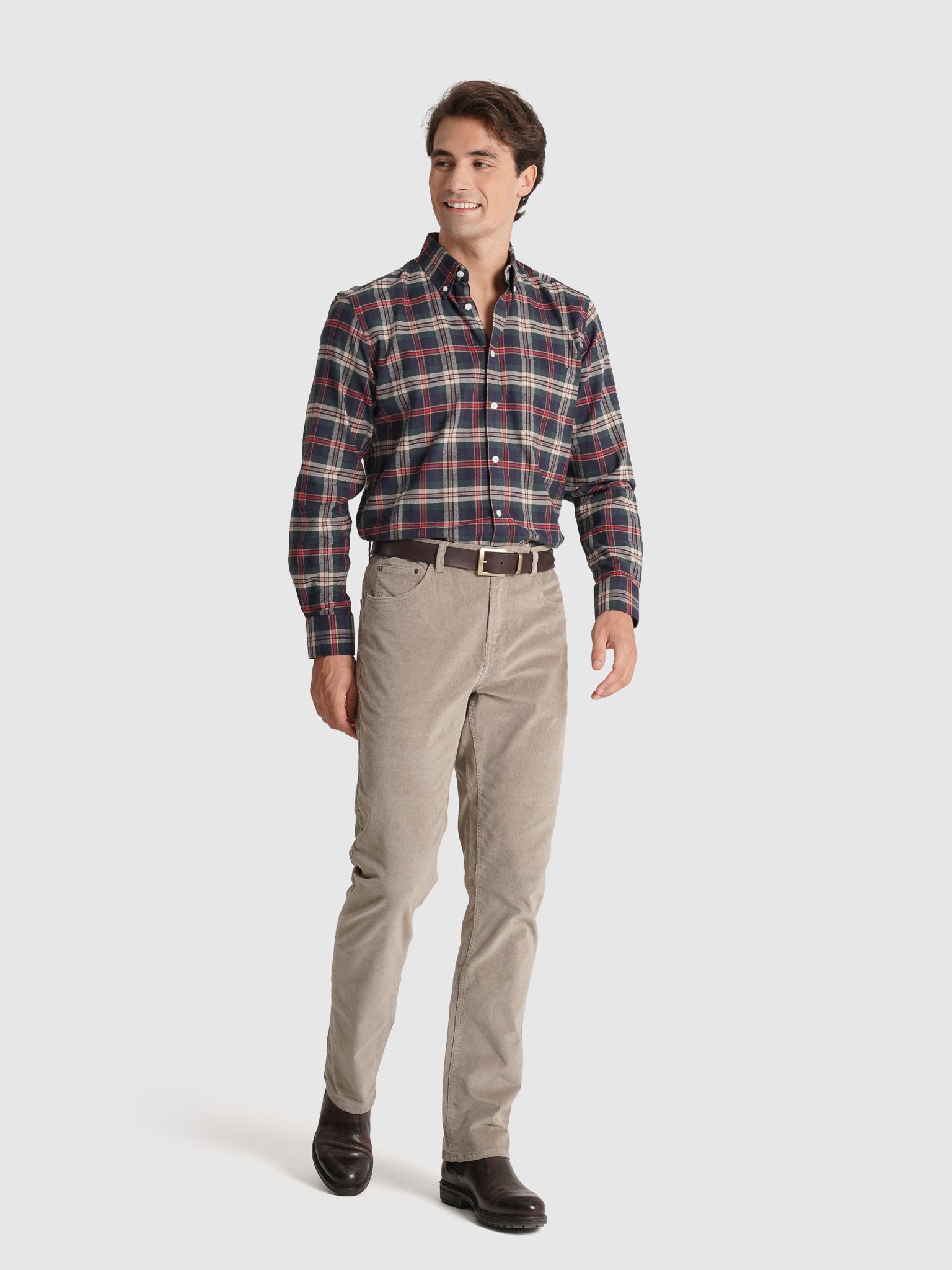 GREEN COTTON SLIM FIT TROUSERS MR. BLUE