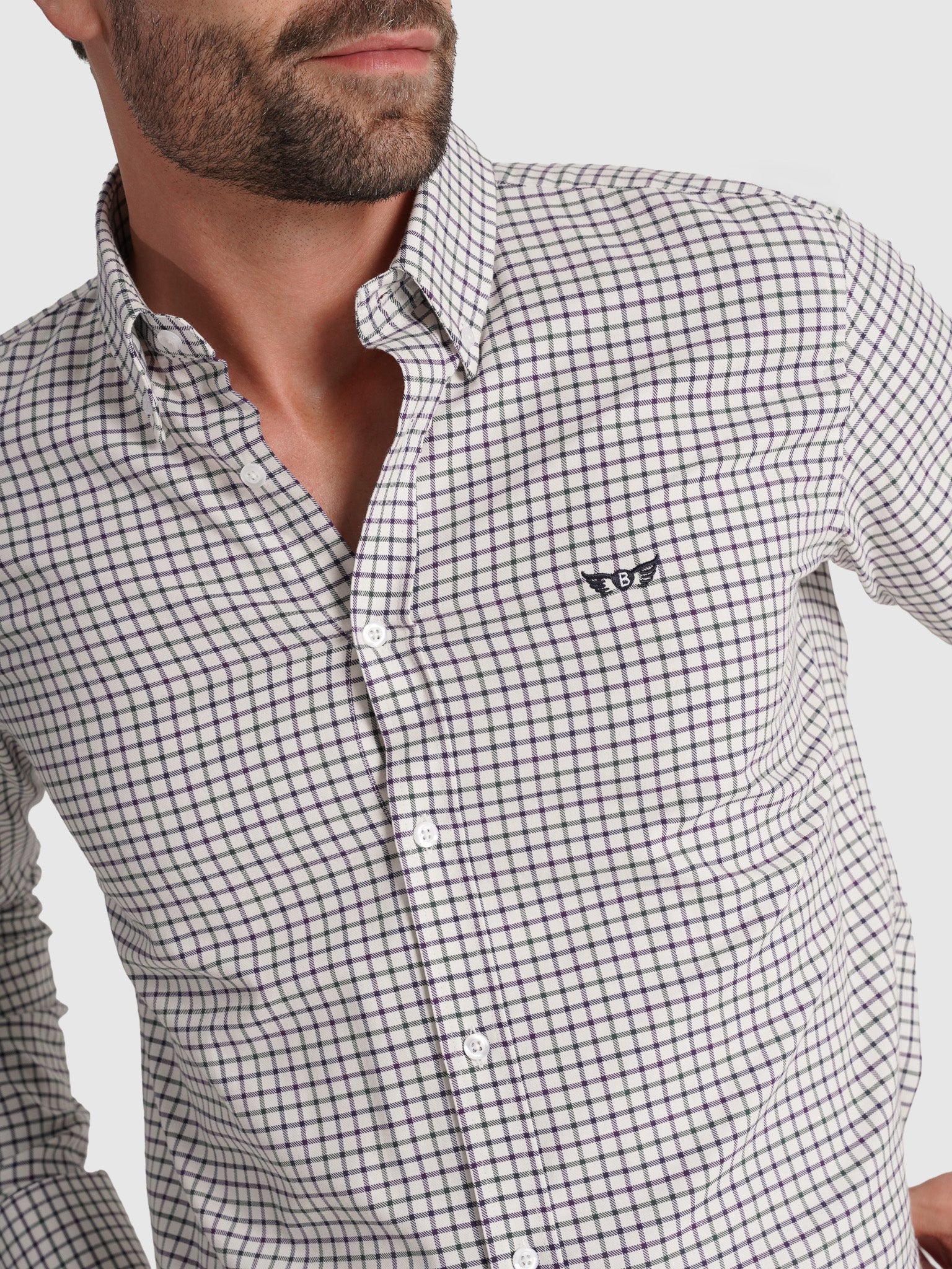 CAMISA ALGODÃO VERDE MANGA COMPRIDA REGULAR FIT MR. BLUE