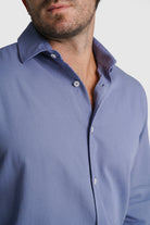 CAMISA PIQUET REGULAR FIT AZUL LISA MARK BELLUCCI