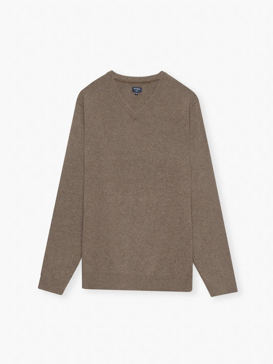 PULLOVER LÃ REGULAR FIT BEGE LISO MR. BLUE